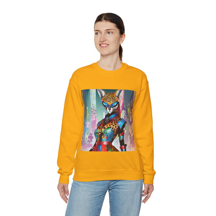 Cyber Cat Glamour Unisex Heavy Blend™ Crewneck Sweatshirt