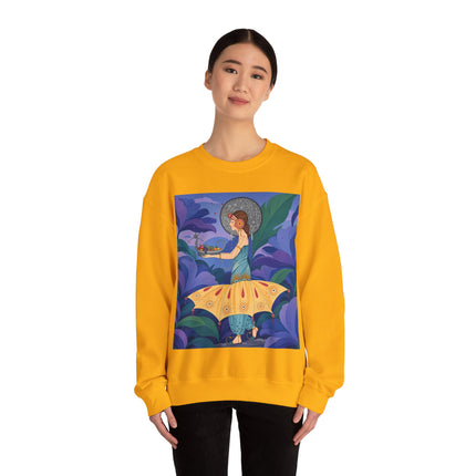 🦋🌿 The Butterfly Garden Offering Crewneck Sweatshirt – Art Deco Botanical Fantasy