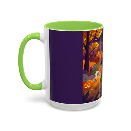 🐈‍⬛🎻 The Black Cat's Moonlit Melody Colorful Mug – Whimsical Halloween Music