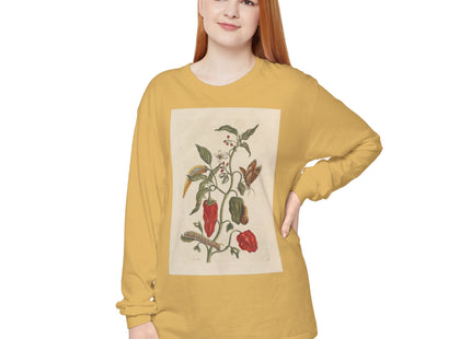 Botanical Pl.15 by Maria Sibylla Merian Garment-dyed Long Sleeve T-Shirt