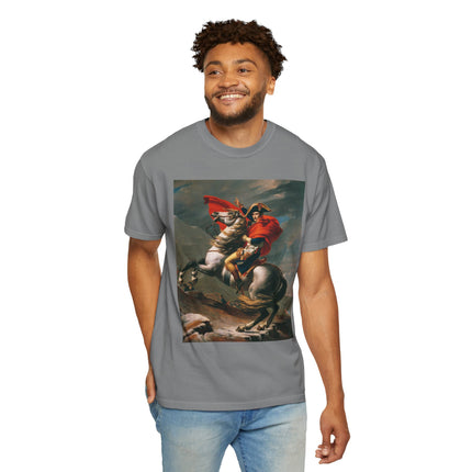 Napoleon Crossing the Alps by Jacques-Louis David Unisex Garment-Dyed T-shirt