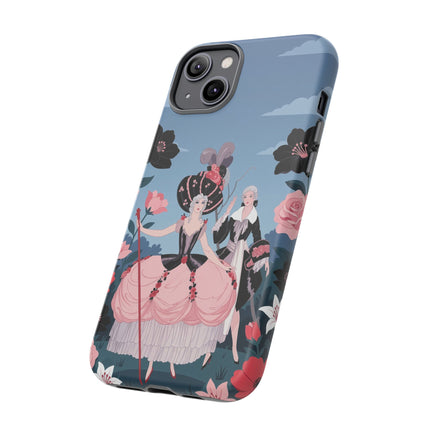 🌹🎭 The Rose Masquerade Promenade Phone Case – Art Deco Floral Elegance
