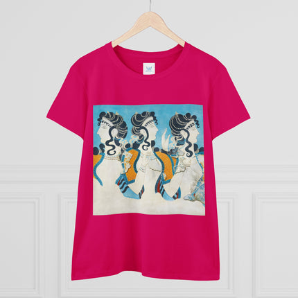 Reproduction of Ladies in Blue by Emile Gilliéron Women's Midweight Cotton Tee