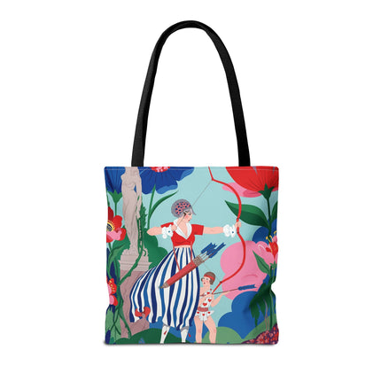 🏹🌺 The Lady Of The Enchanted Garden Archery Tote Bag – Art Deco Floral Adventure