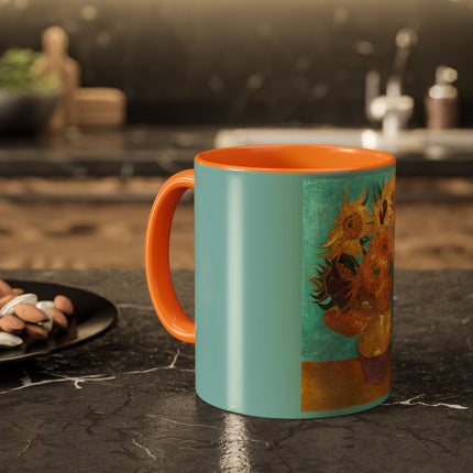 Vase with Twelve Sunflowers by Vincent van Gogh Colorful Mugs (11oz, 15oz)