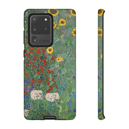 Farm Garden with Sunflowers by Gustav Klimt Phone Cases