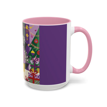 🎁✨ The Lavender Christmas Masquerade Colorful Mug – Art Deco Holiday Fantasy