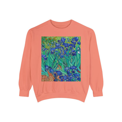 Irises by Vincent Van Gogh Unisex Garment-Dyed Sweatshirt
