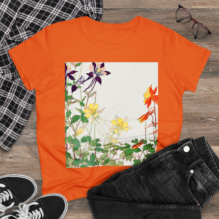 Aquilegia Flowers by Tanigami Kônan Women's Midweight Cotton Tee
