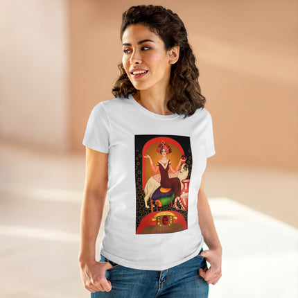 January & Garnet (from the Gem Series) by Sofia Chiostri Women's Midweight Cotton Tee