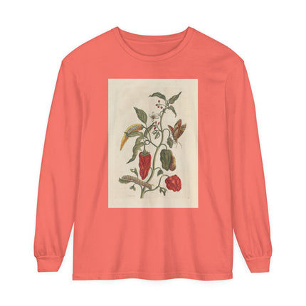 Botanical Pl.15 by Maria Sibylla Merian Garment-dyed Long Sleeve T-Shirt