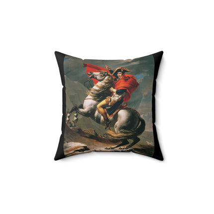Napoleon Crossing the Alps by Jacques-Louis David Spun Polyester Square Pillow