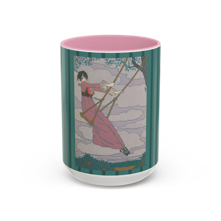 La balançoire by Georges Lepape Colorful Mugs (11oz, 15oz)