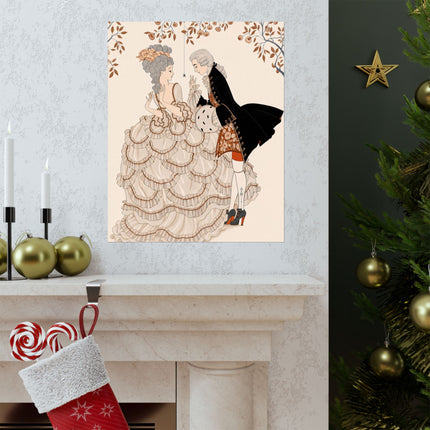 🎭🌸 Gallant Pretense Matte Vertical Poster – Romantic Art Deco Elegance