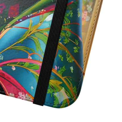 🦝✨ Cybernetic Red Panda Flip Case – Neon Charm & Futuristic Wonder