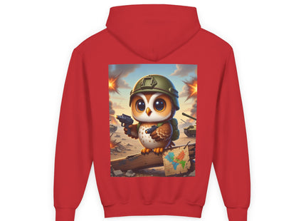 Owl on the Front Lines Youth Heavy Blend Hooded Sweatshirt