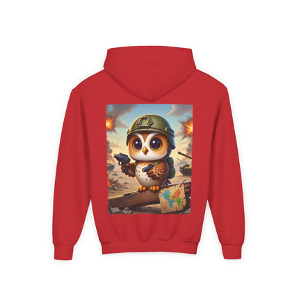 Owl on the Front Lines Youth Hooded Sweatshirt – Courage, Wisdom & Quiet Strength