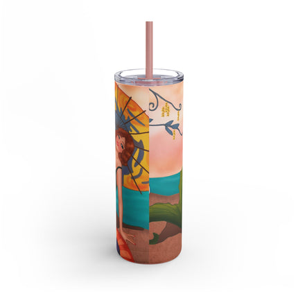 Mermaid with Parasol and Cupid by George Barbier Skinny Matte Tumbler, 20oz