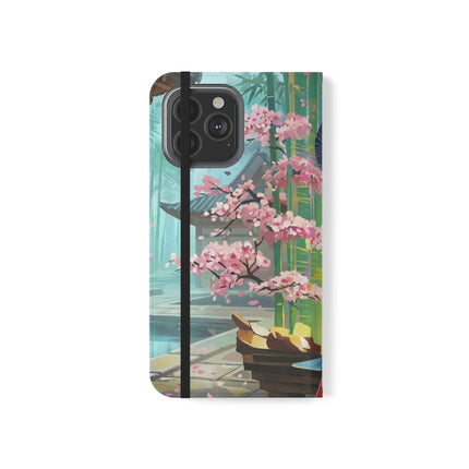 🌸✨ Cyberpunk Geisha Flip Case – Neon Elegance & Futuristic Grace