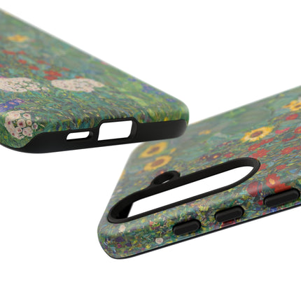 Farm Garden with Sunflowers by Gustav Klimt Phone Cases