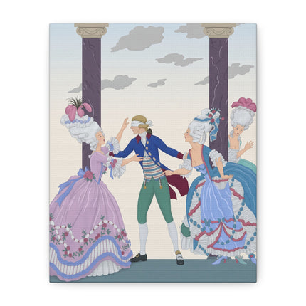 🎭🌸 Blindman’s Bluff Placemat – Rococo Courtship Whimsy