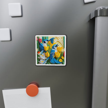 Blue Jays in a Spring Garden Die-Cut Magnets (5 Sizes)