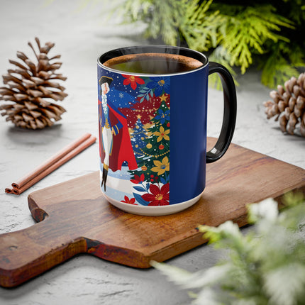 🎭❄️ The Christmas Masquerade Lady Colorful Mug – Art Deco Holiday Fantasy