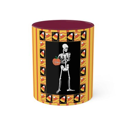 Candy Corn Skeleton Colorful Mugs (11oz, 15oz)