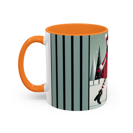 Red Sled & Curious Cats Colorful Mugs (11oz, 15oz)