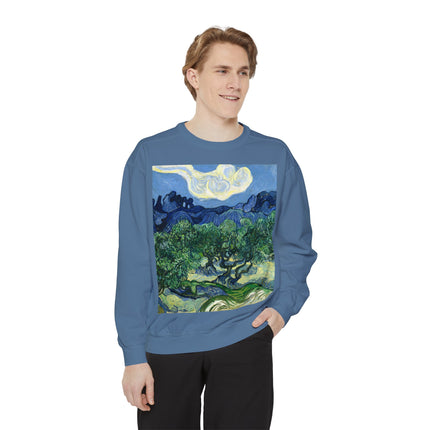 Olive Trees by Vincent Van Gogh Garment-Dyed Sweatshirt