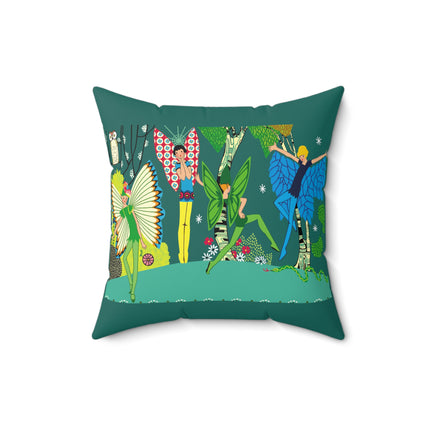 Enchanting Fairies of A Midsummer Night's Dream Spun Polyester Square Pillow