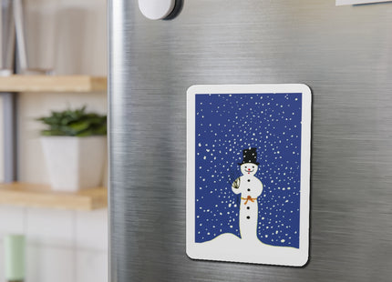 Snowman in Falling Snow Die-Cut Magnets (5 Sizes)