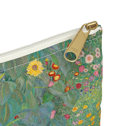 Farm Garden with Sunflowers Accessory Pouch – Gustav Klimt Floral Art Bag