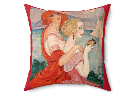 Sur la Route d'Anacapri by Gerda Wegener Spun Polyester Square Pillow