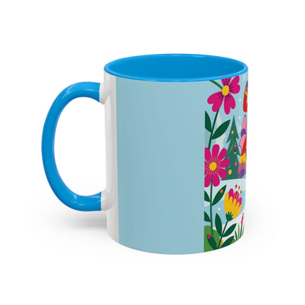 🌸🎄 Christmas In The Winter Garden Colorful Mug – Whimsical Holiday Fantasy