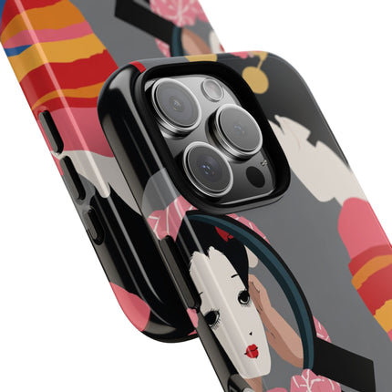 Geisha Mirror Phone Case – Elegant Reflection & Timeless Beauty