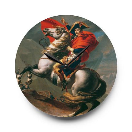Napoleon Crossing the Alps by Jacques-Louis David Acrylic Wall Clock, Round and Square