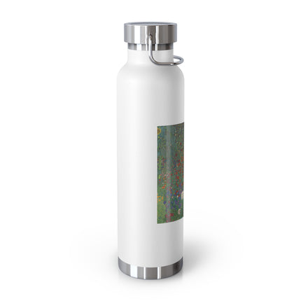 Farm Garden with Sunflowers by Gustav Klimt Copper Vacuum Insulated Bottle, 22oz