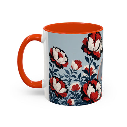 ❤️🌺 The Scarlet Blossom Dancer Colorful Mug – Art Deco Fashion Whimsy