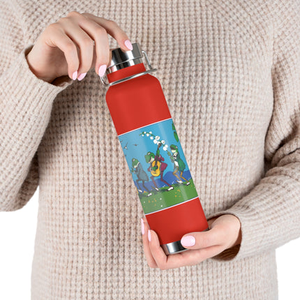 Frog and Beetle Band Copper Vacuum Insulated Bottle, 22 oz