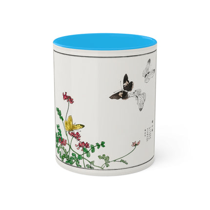 Butterflies and flower illustration by Morimoto Toko Colorful Mugs, 11oz