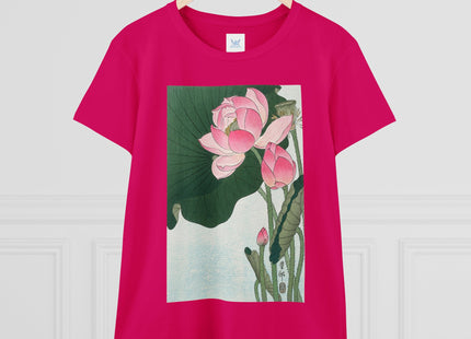 Blooming Lotus Flowers by Ohara Koson Women's Midweight Cotton Tee