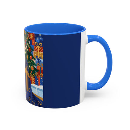 👑🎄 The Christmas Queen Of Golden Bells Colorful Mug – Art Deco Holiday Elegance
