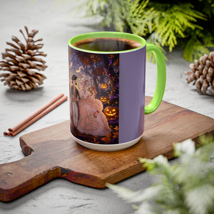 🎃🌙 The Midnight Court Of Pumpkin Grove Colorful Mug – Elegant Halloween Masquerade