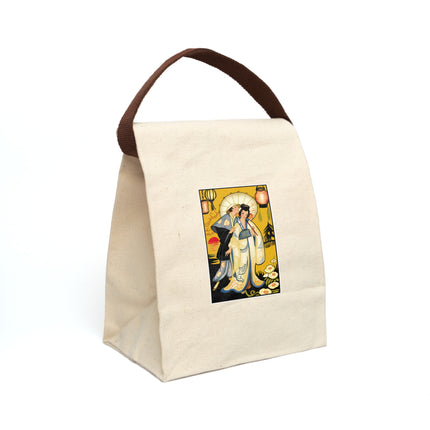Golden Embrace Canvas Lunch Bag With Strap