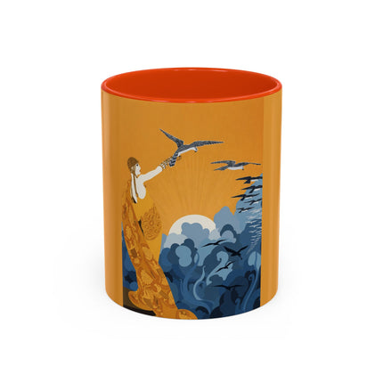 Falcon Mistress Colorful Mugs – Art Deco Majesty & Mythic Freedom