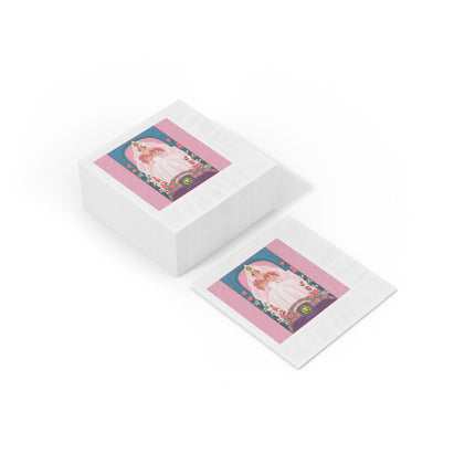 August & Peridot Zodiac White Coined Napkins