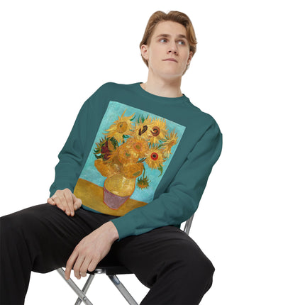 Vase with Twelve Sunflowers by Vincent Van Gogh Unisex Garment-Dyed Sweatshirt