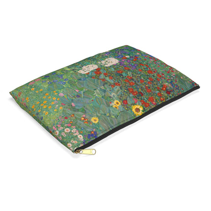 Farm Garden with Sunflowers Accessory Pouch – Gustav Klimt Floral Art Bag