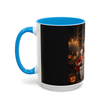 🌙🎃 The Moonlit Pumpkin Parlor Colorful Mug – Elegant Halloween Charm
